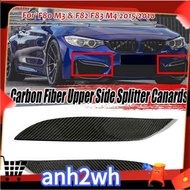 1pair Real Carbon Fiber Front Bumper Side Splitter for     M3 F80 F82  F83 2015-2018 Canards Winglet