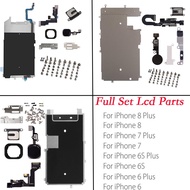Full Set LCD PartsFor iPhone 6 6P 6S 7 7P 8 Plus Front Camera Home Button Key Flex Cable Screen Metal Bracket With Full Screws