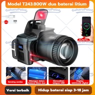 【COD】Senter led super terang/ senter zoom 90000 lumens/senter led cas tahan 24 jam/senter kepala zoo