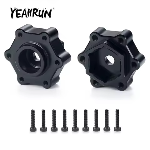 YEAHRUN 4Pcs Aluminum Alloy Hex Adapters Converter +5mm Widen for LMT Monster Truck 1/8 RC Car Upgra