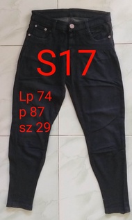 kode:S17/PL celana katun semi jeans lokal cewek/celana cewek second/celana panjang/pakaian cewek/thr