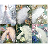 RUOPOTY 60x75cm/50x65cm/40x50cm Frame Peacock Animals Painting By Numbers Kit Modern Wall Art Pictur