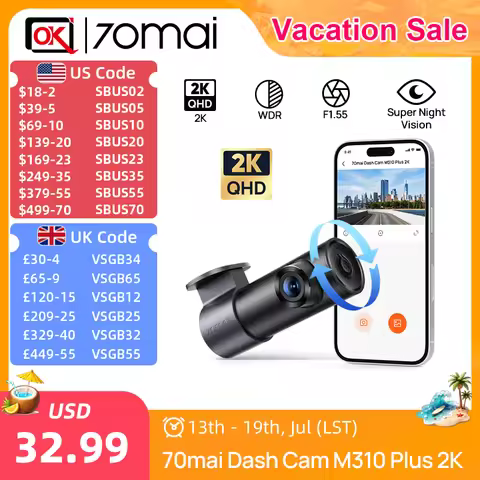 70mai Dash Cam M310 Plus 2K 24H Parking Mode Super Night Vision Support Buffered Emergency Recording