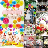 5pcs 6/8/10inch 15/20/25cm Handmade Tissue Paper Pom Poms Paper Flower Ball Pompom for Home Garden Wedding Birthday&amp;Wedding Car Decoration