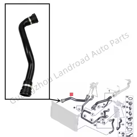 17127596833 Engine Radiator Coolant Hose For BMW F20 11-16 116i 118i 120i N13 F30 13-16 316i N13 F35