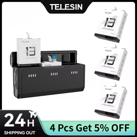 TELESIN Portable Fast Charging Box and Endurance Battery Set for Gopro Hero 13 Black 3-Slot Quick Ch