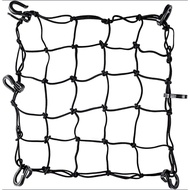 Fuzione Motorcycle Cargo Net 12x12 - Durable 4-Hook Luggage Net (Black)