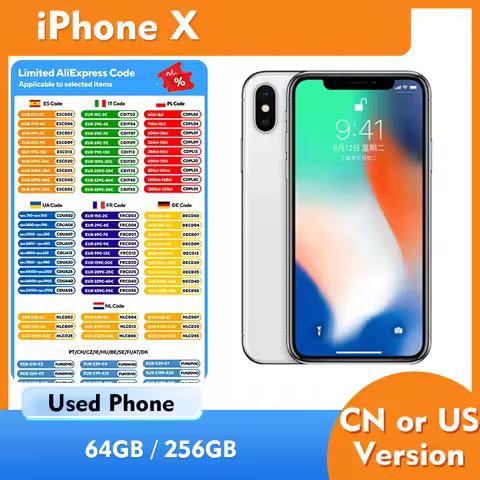 Apple iphone X 4g Smartphone 5.8inch 2436x1125 Screen ROM 64GB 256GB 12MP Camera GPS All Colors used