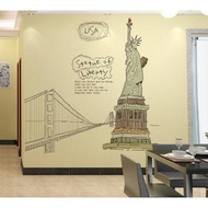 ADEK Wallsticker 60X90 USA TOWER STATUE OF LIBERTY WALL STICKER WALL AY807 Wallsticker Transparent