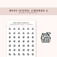 CHORES 2 | Mini Icons | Minimal Functional Planner Stickers for your planners and journals