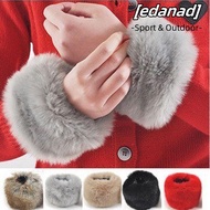 EDANAD Faux Fur Wrist Cuffs Windproof for Wool Coat & Jackets Women's Fashion Arm Warmer