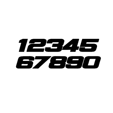 Y399# Figures 0 1 2 3 4 5 6 7 8 9 Racing Number Helmet Racing Vinyl Decals Motorcycle Accessories St