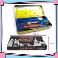 Oxford Mathematical Geometry Set Compass Jangka Lukis Math Instrument Box School Stationery Drawing 