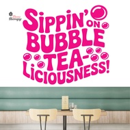 Sippin On Bubble TeaLiciousness Boba Milktea Wall Sticker Decotherapy