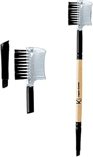 Eyelash Eye Brow Grooming and Angular Double Sided 2 in 1 Eyes Makeup Brush Professional Series for