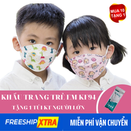 Khẩu trang trẻ em KF94 Hàn Quốc - Khẩu trang y tế trẻ em 4D Com bo 10 túi Tặng 1 túi khẩu trang ngườ