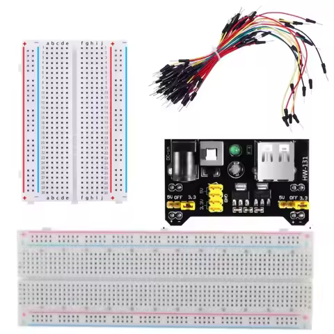 MB-102 Breadboard Power Module Kit, MB-102 400 Points 830 Points Prototype Bread Board +65pcs Jumper