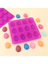 1入組12個凹槽復活節模具，包括兔子和蛋形矽膠蛋糕模和巧克力曲奇模具
