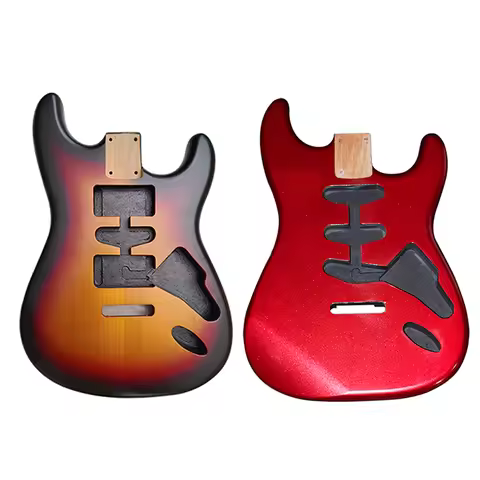 Alder ST Guitar Body Glossy Metal Red SSS Stratocaster Body Electric Guitar Parts Replacement Buildi