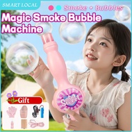 Magic Smoke Bubble Machine Automatic Bubble Maker LED Light Music Bubble Blower Kids Toy for Gift