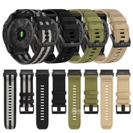 26mm 22mm Nylon Watch Band for Garmin Tactix 7Pro Fenix 7X 6X 7 5 6 Pro 5X 3HR Strap Smartwatch Replacement Wristband Bracelet PDE3
