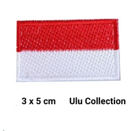 MERAH Red and White Flag Bed 3x5 cm embroidered bet