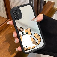 HP Samsung Galaxy A06 A05 A05s F05 M05 Case Softcase Cat Phone Case Silicone Mirror Beautiful Phone 