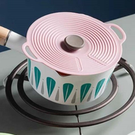 全家生活百貨 - 粉紅色矽膠保鮮蓋 (大) 湯碗蓋 圓形密封蓋 通用鍋蓋 替代保鮮紙 煲蓋