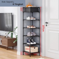 Inaso Rak Susun Sudut Sepatu Stainless Steel Tempat Penyimpanan Sandal Buku Kabinet Ruang Tamu HRS10