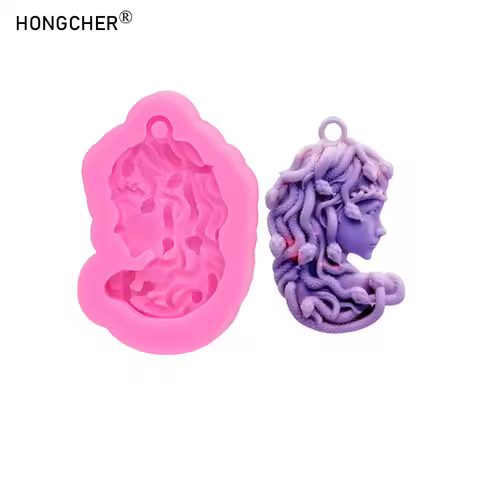 Mini DIY Medusa Jewelry Pendant Jewelry Accessories Silicone Mold Epoxy Resin Necklace Pendant Incen