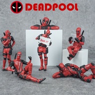 ตุ๊กตาตุ๊กตาขยับแขนขาได้ Deadpool ขนาดเล็กสำหรับผู้ชาย6แบบตุ๊กตาอะนิเมะสำหรับเด็กคอลเลกชั่นตุ๊กตาของ