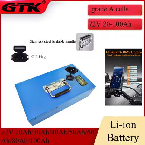 GTK Lithium 72V 20Ah 30Ah 40Ah 50Ah 60Ah 80Ah 100Ah Li-ion Battery for 2000W 3000W 5000W 7000W Logis