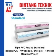 Rucika White PVC Pipe 2" inch 4 Meter P82T
