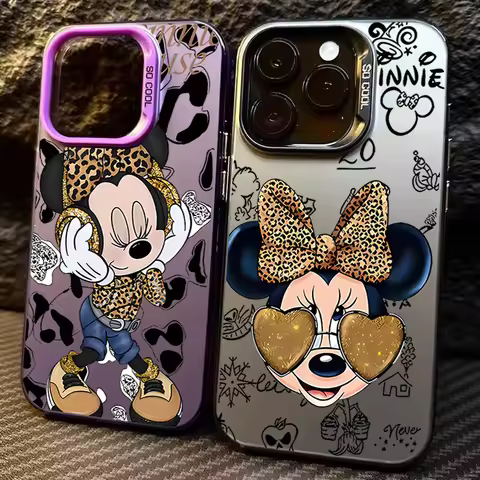 Leopard Print Minnie Phone Case For OPPO A5 A3 Pro A5X A3X A38 A18 A60 A17 A74 A79 A15 A78 A36 A58 A