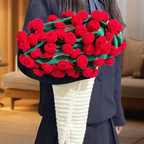 DIY Flower Bouquet Blanket Crocheted Blanket Handmade Crochet Flower Blanket Rose Bouquet Blankets S