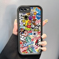 OPPO F9 F9 Pro A7x Realme 2 Pro Realme U1 Case Icon Pattern Casing HP Cesing Mirror Case Silicone So