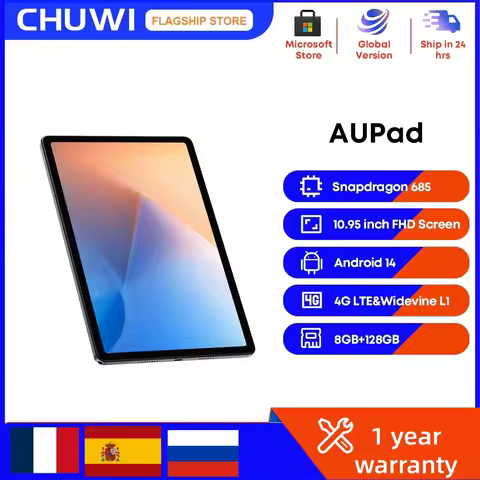 CHUWI Tablet AuPad Android 14 Tablets 10.95" FHD+2K Display Snapdragon 685 8GB RAM 128GB ROM 13MP AF