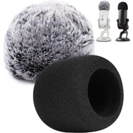 2Pcs Blue Yeti Microphone Covers Foam and Yeti Mic Furry Foam, Pop Filter for Blue Yeti Pro USB Cond