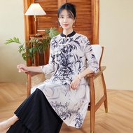 Af031 One Size (45-75kg) New Chinese Style Spring Vintage Cheongsam Middle-Aged And Elderly WomenS C