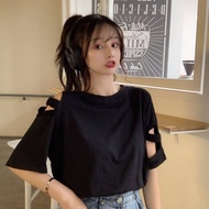 Short-sleeved t-shirt for womens design sense small and loose Korean version of ins tidal Harajuku w