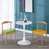 Business Milk Tea Small Round Table Coffee Shop White Table Chair Reception Office Round Table Nordi