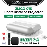 JMGO O1S Projector Short Distance Projection Mini Small Wifi Bluetooth Battery Phone Smart Home Cine