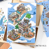 Infeel.M Today's Business Tenth 2.5D Large Size Landscaping Stickers Handbook Decoration Stickers SC