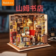 R ROLIFE ROLIFE Sam Bookstore DIY Handmade Cabin Art House Miniature Scene House Model Birthday Gift