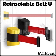 Retractable Belt Area Barrier Wall Mounted Red 2/3/5M