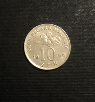 Koin kuno malaysia 10 sen tahun 1990 CL 18