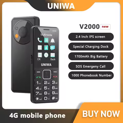 UNIWA V2000 Global 4G Network 2.4 Inch IPS Display SOS Button Elderly Cell Phone With 1700mAh Batter