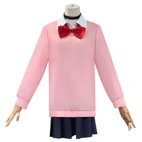 Momo Ayase Cosplay Costume Anime Dandadan Momo Ayase Girl Pink Suits Cute Students JK Suit Skirt Cos