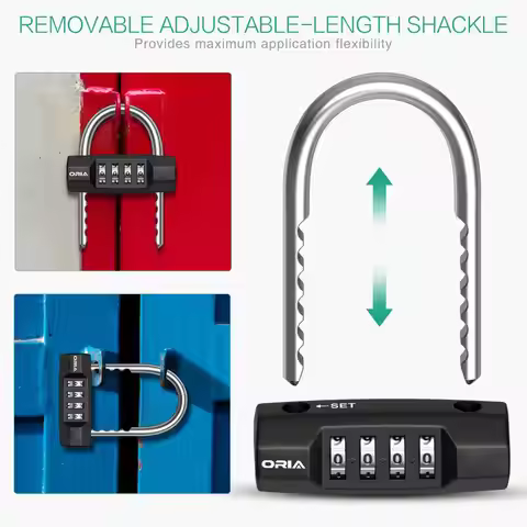 Multifunctional U-Shape Security Padlock Combination 4 Digit Locker Luggage Cabinet Lock Toolbox Doo