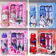 【Ready Stock in SG】Kids Birthday Goodie Bag Water Bottle with Fork &amp; Spoon Children Day Gift